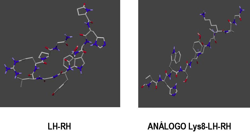 ESTRUCTURA DE LH-RH Y UNO DE SUS ANÁLOGOS